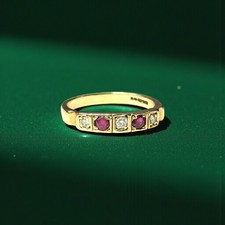 Vintage Ruby & Diamond 9ct