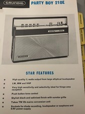 GRUNDIG PARTY BOY 210E SPEC