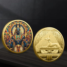 Egyptian Anubis & Pyramid Gold Coin – Ancient Mythology Collectible
