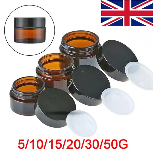 Glass amber cosmetic cream - amber,