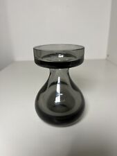 Wedgewood Lead Crystal Candle Holder Smokey Grey Coloured Crystal 