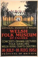 Vintage 1951 Welsh Museum Festival of Britain Poster Print A3/A4