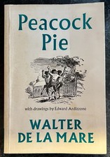 Peacock Pie Walter De La Mare Edward Ardizzone 1974 Ghosts Fairies Faber Poems