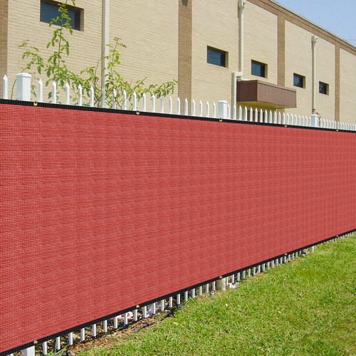 4ft red privacy fence screen - red,