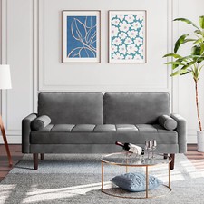 3 Seater 1.7m Velvet Sofa w/2