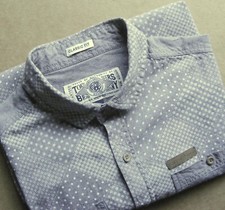 Tokyo Tigers Brand Company Classic Fit Cotton Shirt Large in Grey & White
