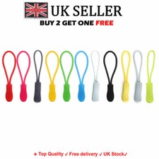 Set of 5 / 10 Zip Pull Zipper Puller Cord Slider Fastener Jacket Bag Backpack