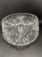 Beautiful Clear Cut Glass Fruit Serving Bowl