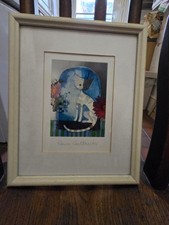 Signed framed print of cat by