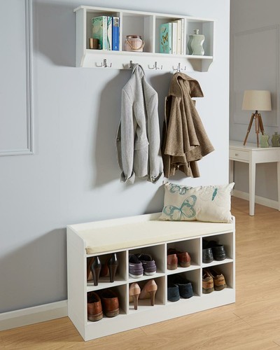 Shoe storage bench white - white, with