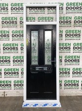 TALL COMPOSITE FRONT DOOR WITH TOPLIGHT TOP LIGHT EXTERNAL EXTERIOR BLACK NEW