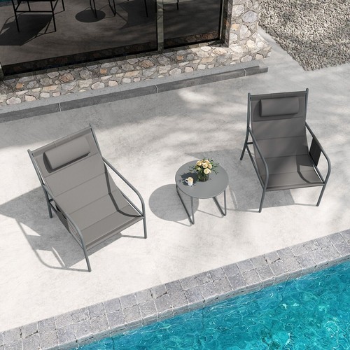 3pc steel outdoor set garden - outdoor,