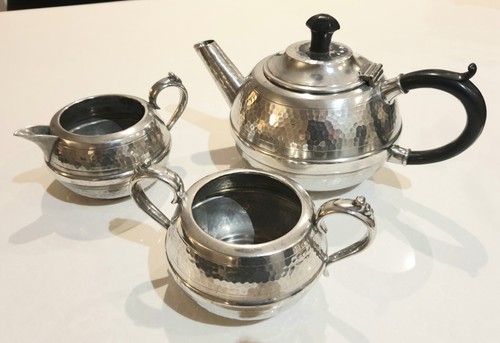 Pewter tea set - pewter,