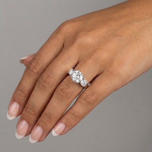Stone engagement ring - 3-stone,
