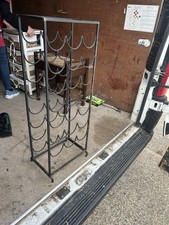 Black Metal 24 Wrought Iron Bottle Wine Rack Drink Storage Floor Standing