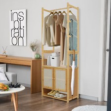 66" Bamboo Coat Rack Hall Tree