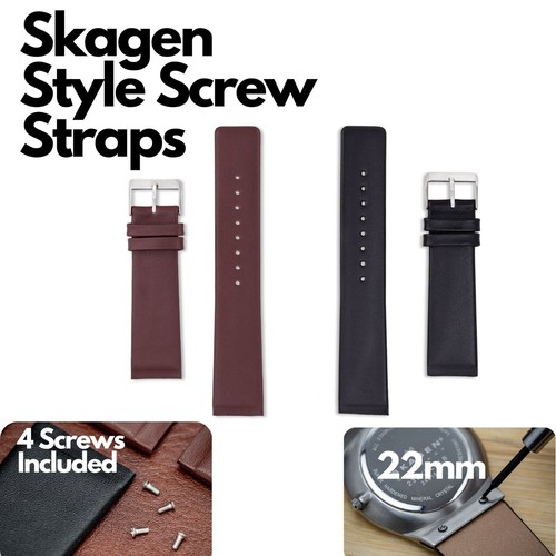 Leather watch strap for 22mm - leather,