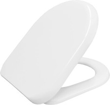 D Shaped Slow Close Toilet Seat White For Static Caravan Bathroom Plumbing