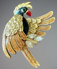 VTG Cockatoo Bird Enameled and