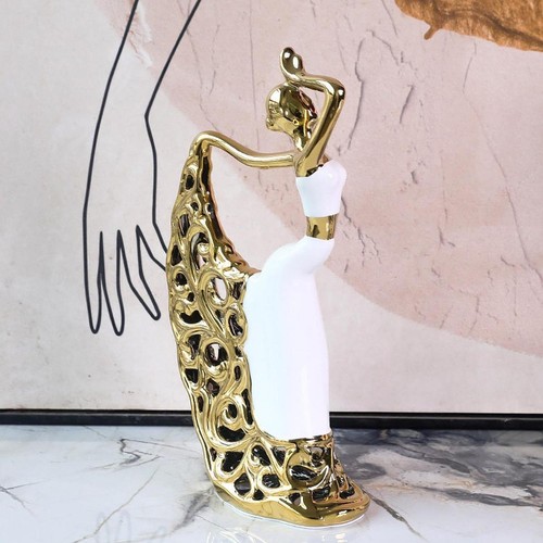 Lady dancer statue ceramic - lady,