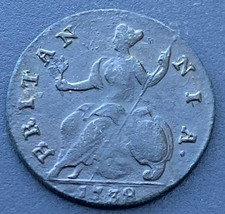 1738 George II Half Penny Coin