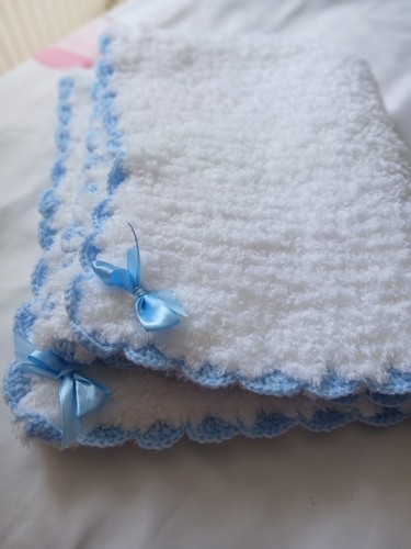 Hand knitted white soft - hand,
