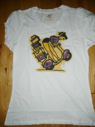 Ladies scooter retro print - ladies,