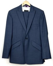 Stunning Men’s William Hunt 100% Wool 3 Piece Textured Suit Size 40 Waist 34"