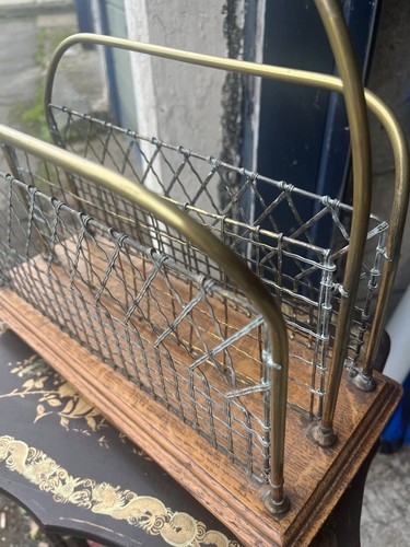 Edwardian magazine rack - edwardian, oak
