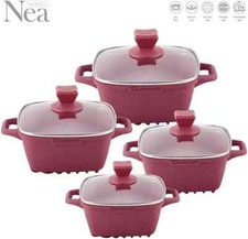 Nea Marbell Square Stockpot Set of 4 Rossa