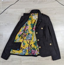 Joules Witton Tweed Jacket Womens UK 8 EUXS US 4 Brown Wool Country Field Coat