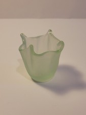 Vintage Art Deco Green Handkerchief Vase