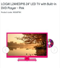 24 inch pink logik television