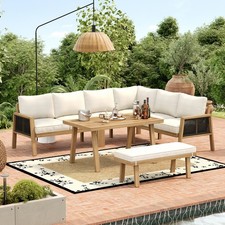 Outdoor 7 Seater Solid Wood