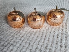 Set Of 3 Cute Rose Gold Apple