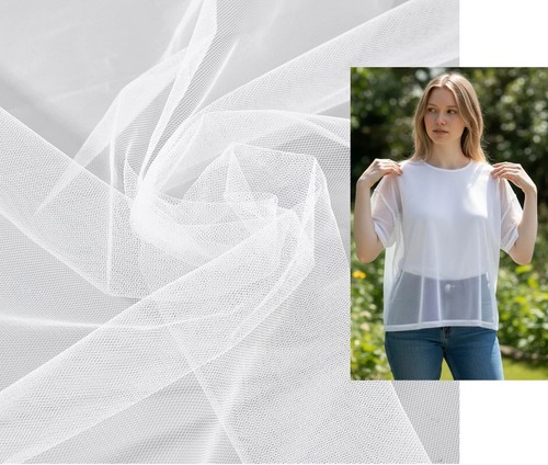 White tulle net - white,