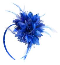 Flower Feather Hair Fascinator on Headband Wedding Royal Ascot Races Bespoke