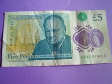  AA30 Bank Of England £5 Five Pound Note - New issue Plastic/Polymer AA30 548616