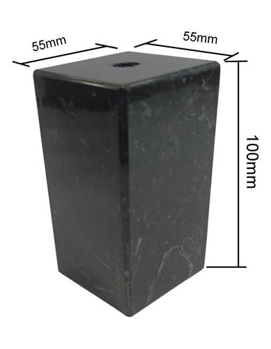 Square black marble trophy - black,