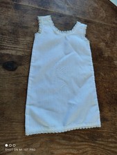 Vintage unbranded Dolls Clothes White dress with lace trim