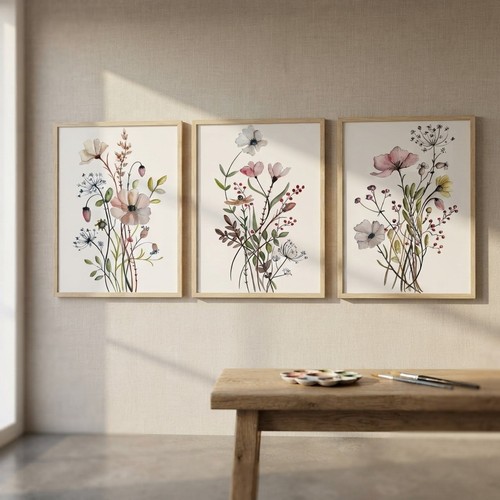 Piece wildflower wall - 3-piece,