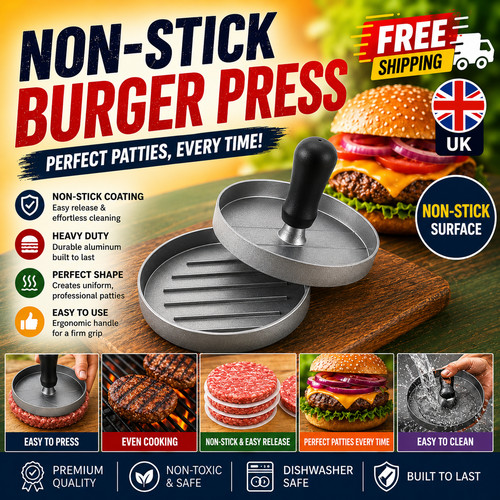 Burger press round stainless - round,