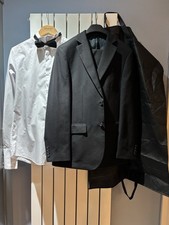 Men's 3 Piece Black Tuxedo Suit From Next And Suit Bag