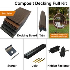 3.6m Composite Decking Wooden WPC decking including Board Trim Joist samples