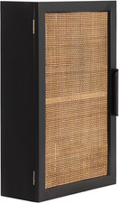 Black Wood and Rattan Wall