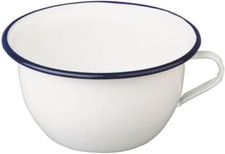 Ibili Chamber Pot Blanca 2,7 L of Enamelled Steel, White/Blue, Ceramic, 22 X 22