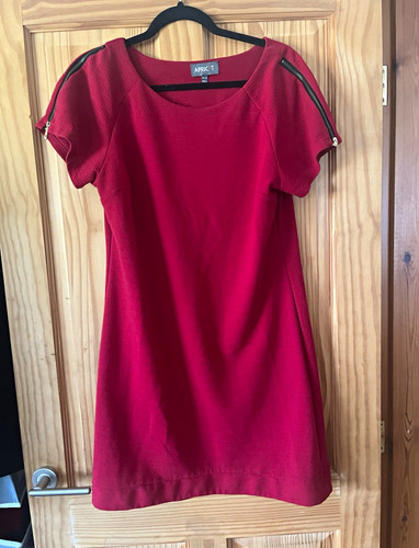 Apricot red shift dress - red,