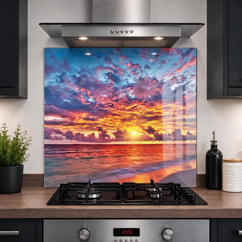 Printed glass kitchen - glass,