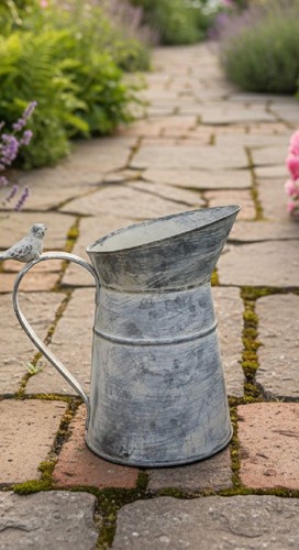 Decorative metal jug with bird - decorative,
