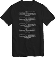 Flying Scotsman T-Shirt British Steam LocomotiveS Train Lovers Retro Top Tee 4D